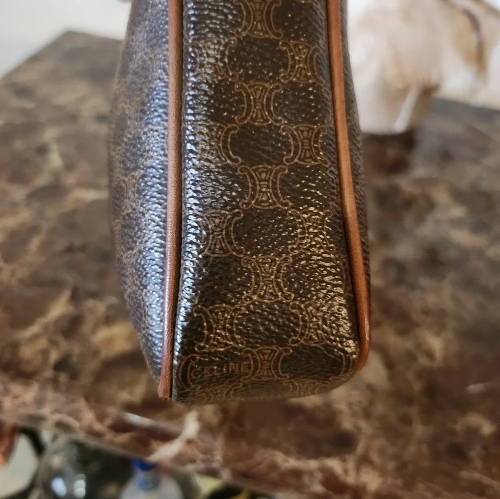 Vintage Dark Brown Leather Celine UNISEX Macadam Clutch bag - Picture 3 of 13